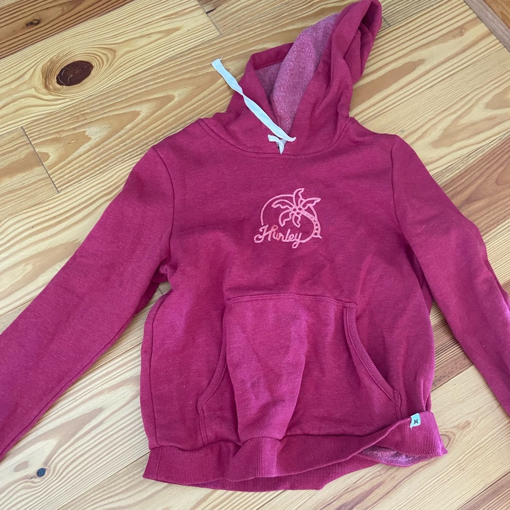 Pink Hurley cropped hoodie